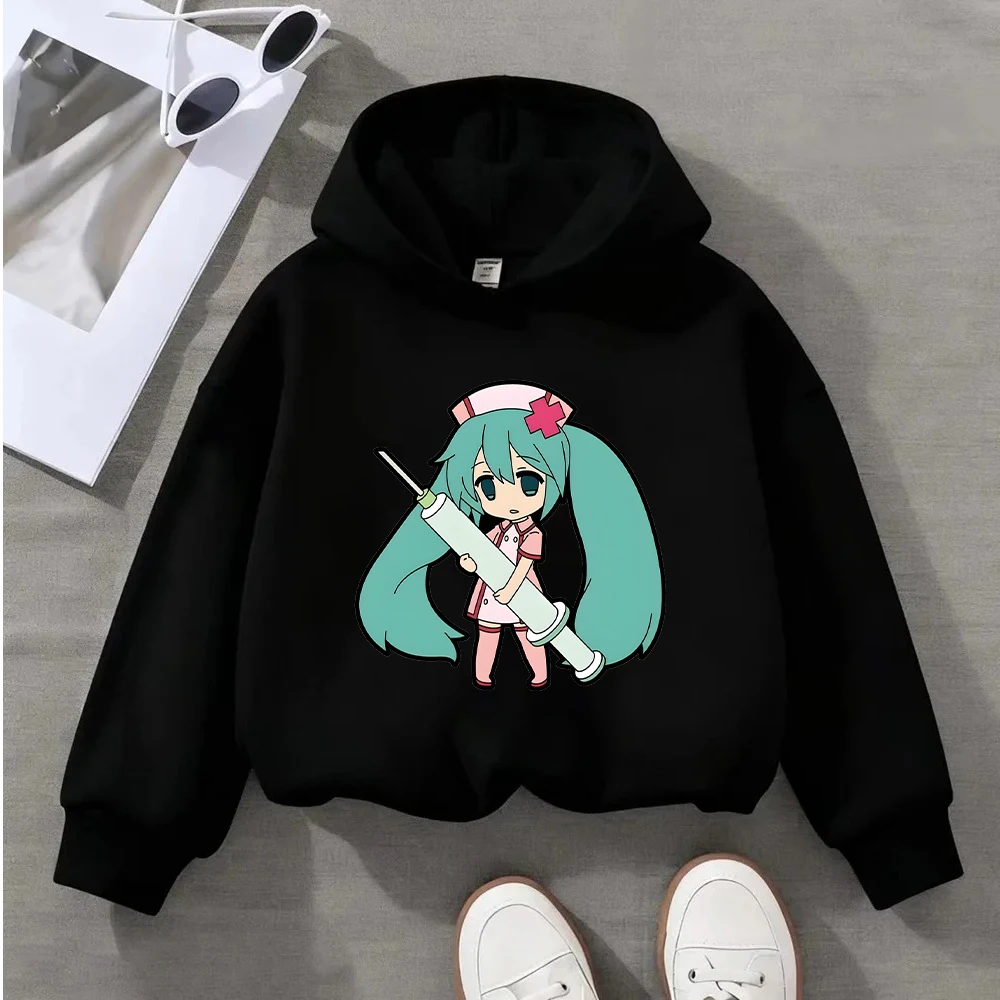 

Hatsune Miku Harajuku Anime Nurse Girl Print Oversized Hoodie Women's Casual Long Sleeve Sweatshirt Streetwear