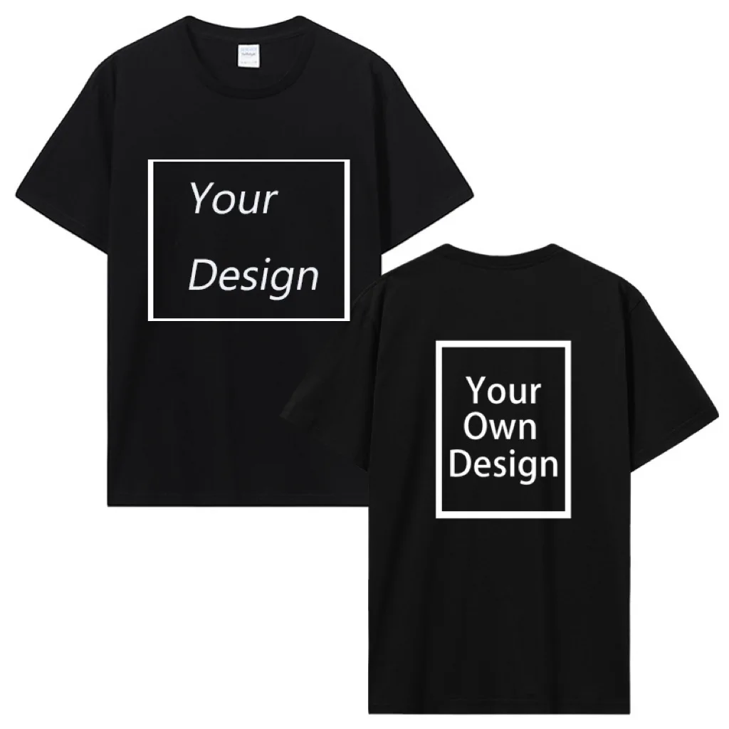 

Personalized Cotton T Shirt Custom Photo Text And Name Print Unisex Loose Crew Neck Summer Tee For Daily Commute Casual Outfits
