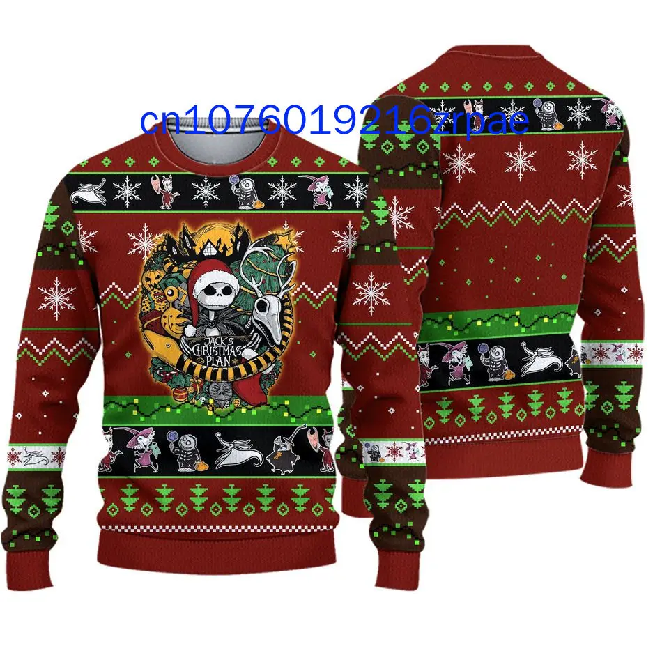 New The Nightmare Before Christmas Disney Ugly Christmas Sweater Men and Women Casual Cartoon Sweatshirt Christmas Sweater