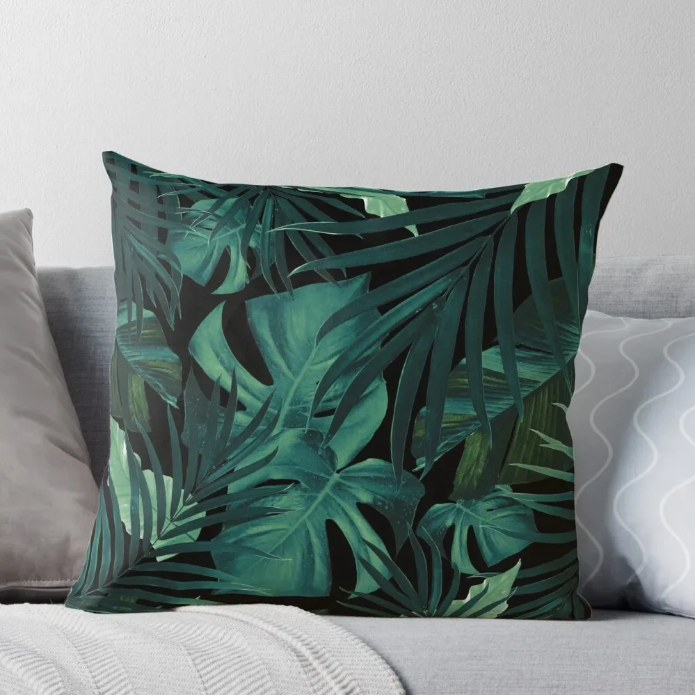 

Tropical Jungle Night Leaves Pattern #1 #tropical #decor #art Throw Pillow luxury throw pillow covers Christmas Pillowcase