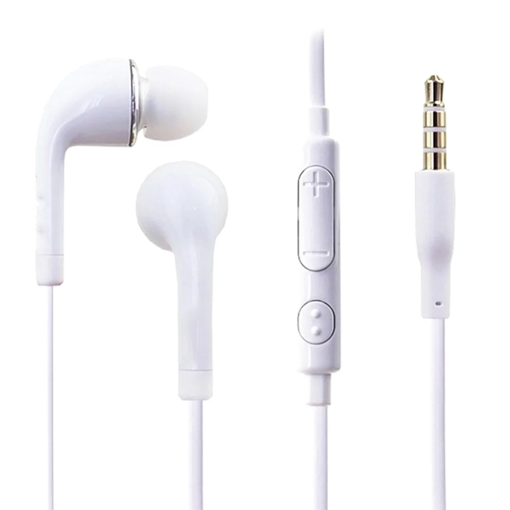 

Stereo in-Ear Headset White Earphones Microphone in-Line Control Sweatproof Sport Gym Running Earbuds Hifi Bass Noise-Isolation