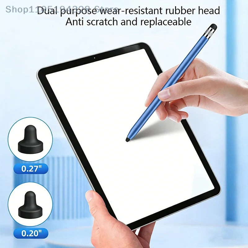 

High Quality Universal Pencil Double Silicon Head Touch Capacitive Screen Stylus Caneta Capacitive Pen For Tablet Smartphone