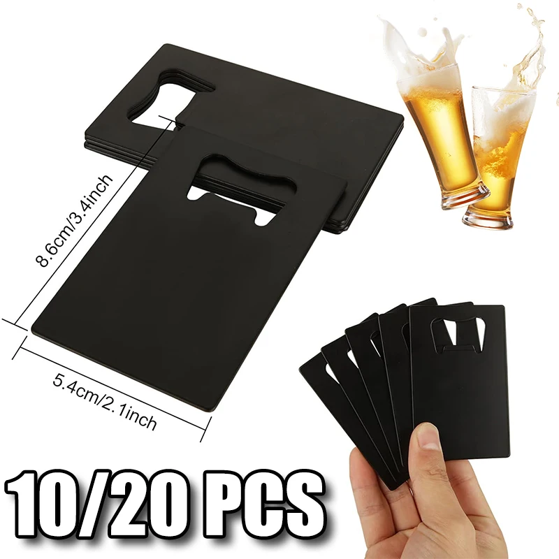 Credit Card Bottle Opener Stainless Steel Poker Wallet Bottle Opener for Christmas Gifts Can Be Carved for DIY Wedding Favor