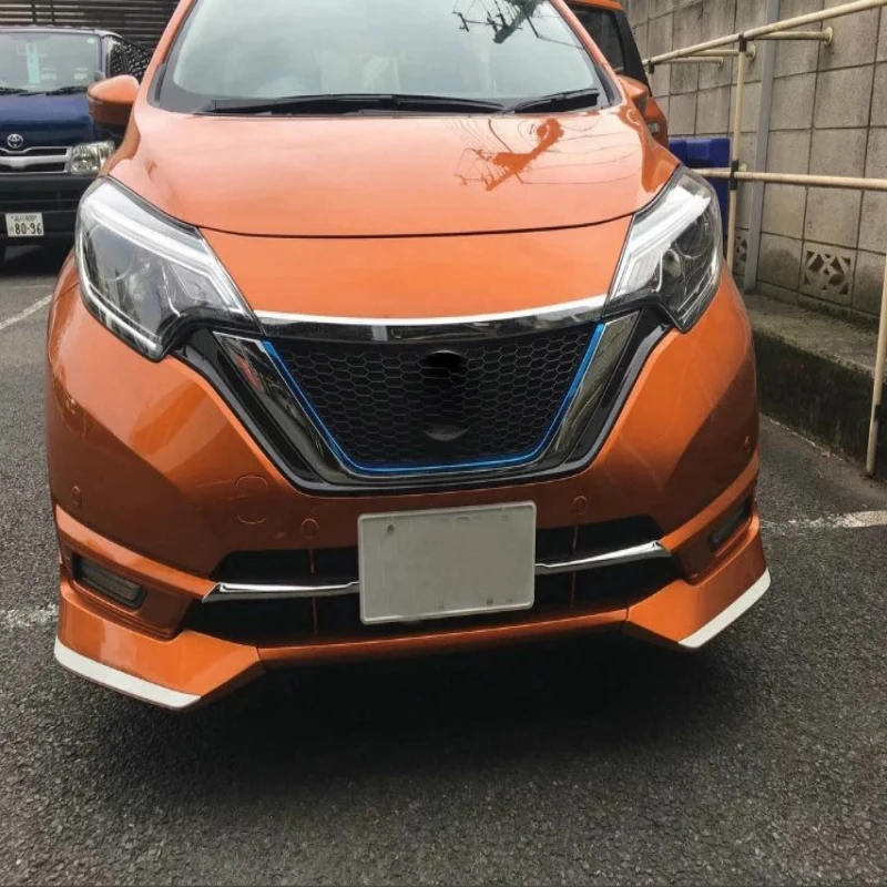 For Nissan Note E12 E-power 2016-2019  ABS chrome Front Grille Grill Hood Engine Cover Trim Exterior decoration Car Accessories