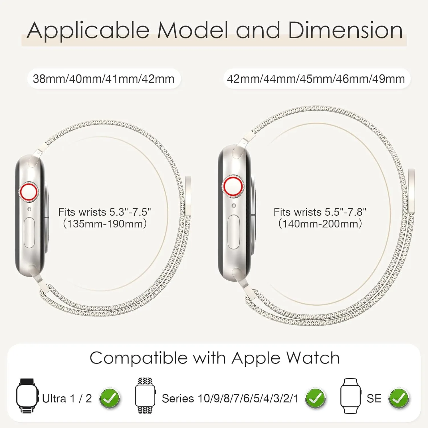 Milanese حلقة حزام ل أبل أشرطة ساعات يد 46 مللي متر 40 مللي متر 41 مللي متر 45 مللي متر 49 مللي متر 42 مللي متر Correas أساور Iwatch سلسلة 11 10 9 Se 3 7 8 Ultra 3