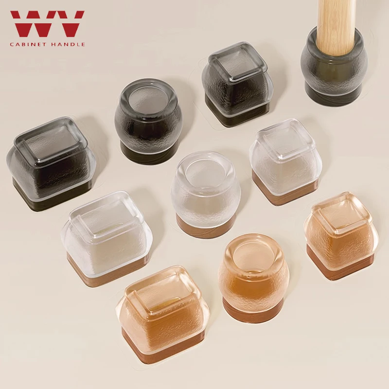 8PCS Chair Leg Floor Protectors for Hardwood Floors, Silicone Chair Caps Covers Furniture Pads Sliders Wrapped Felt Bottom