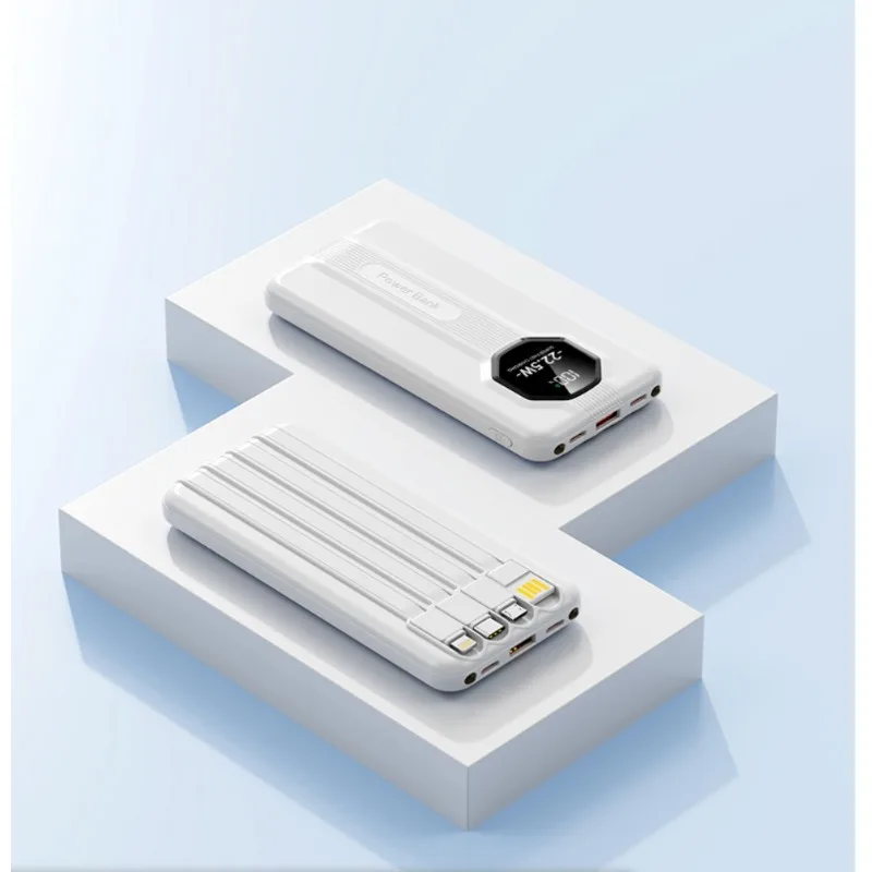 New 20000mAh Super Fast Charging Power Bank with Built-in Cable 22.5W Large Capacity Mobile Power Supply