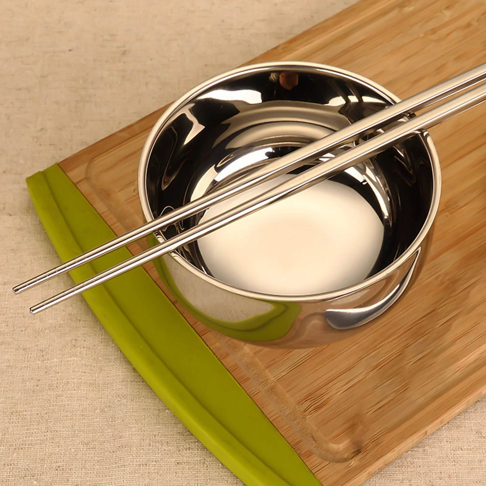 

1 Set Portable Cutlery Set Stainless Steel Chopsticks Spoons Food Grade Bowl Tableware For Outdoor Camping Travel Home