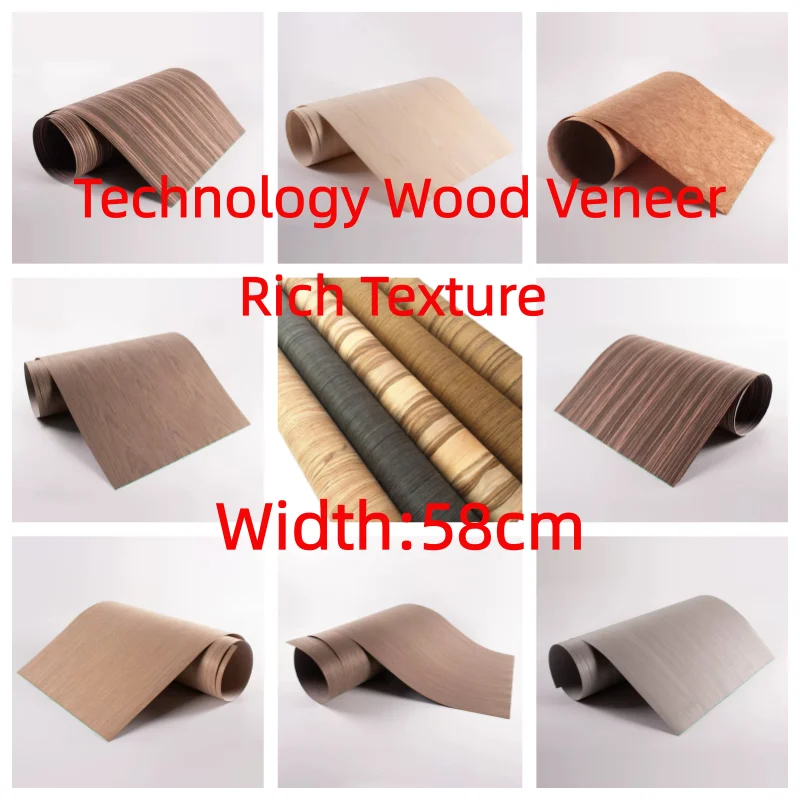58cm Wide Technology Texture Timber RoseWood Veneer for Furniture Decor Craft DIY Wood Sheets Walnut Teak Veneer Panels