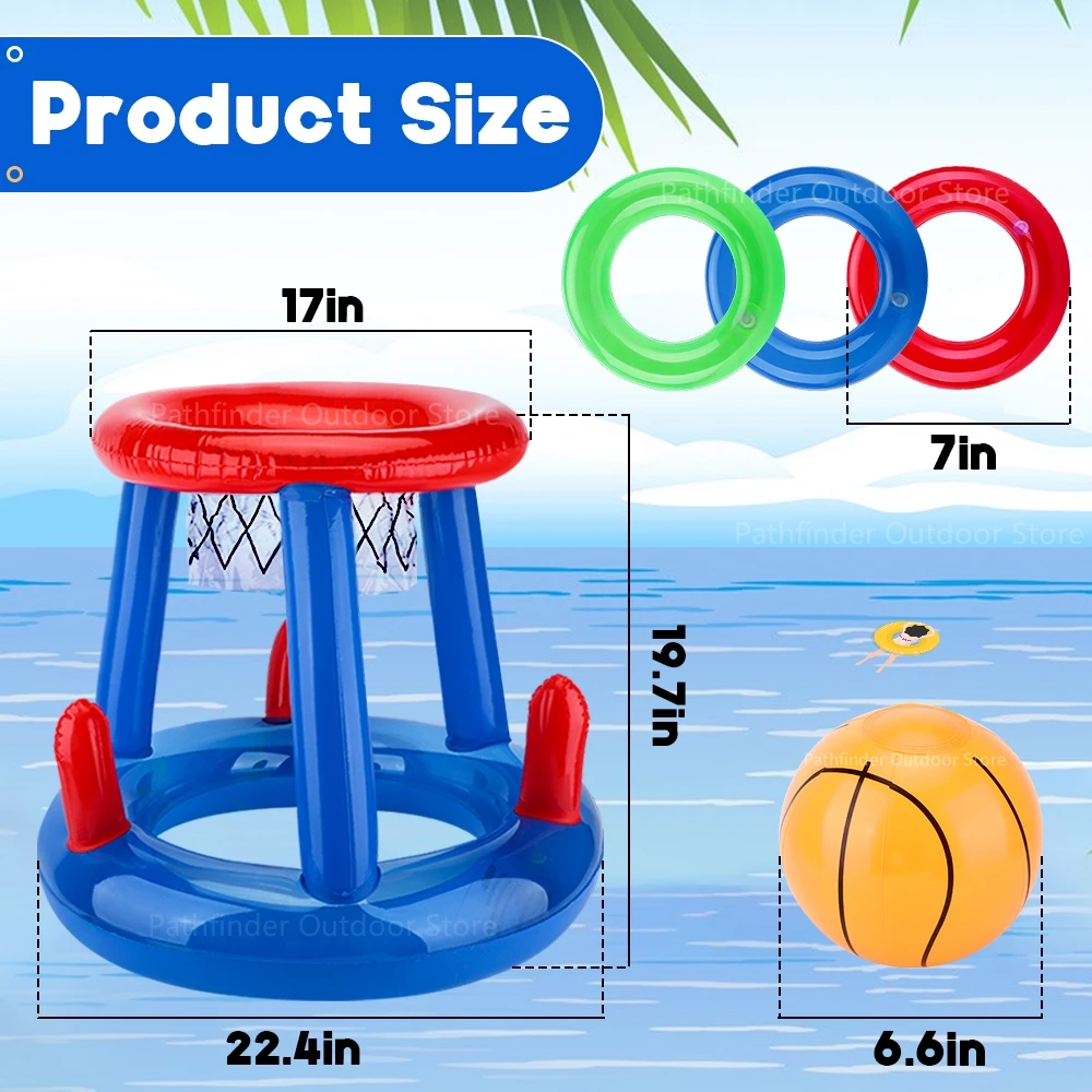 Outdoor Swimming Pool Beach accessories Inflatable Ring Throwing Ferrule Game Set Floating Pool Toys Beach Fun Summer Water Toy