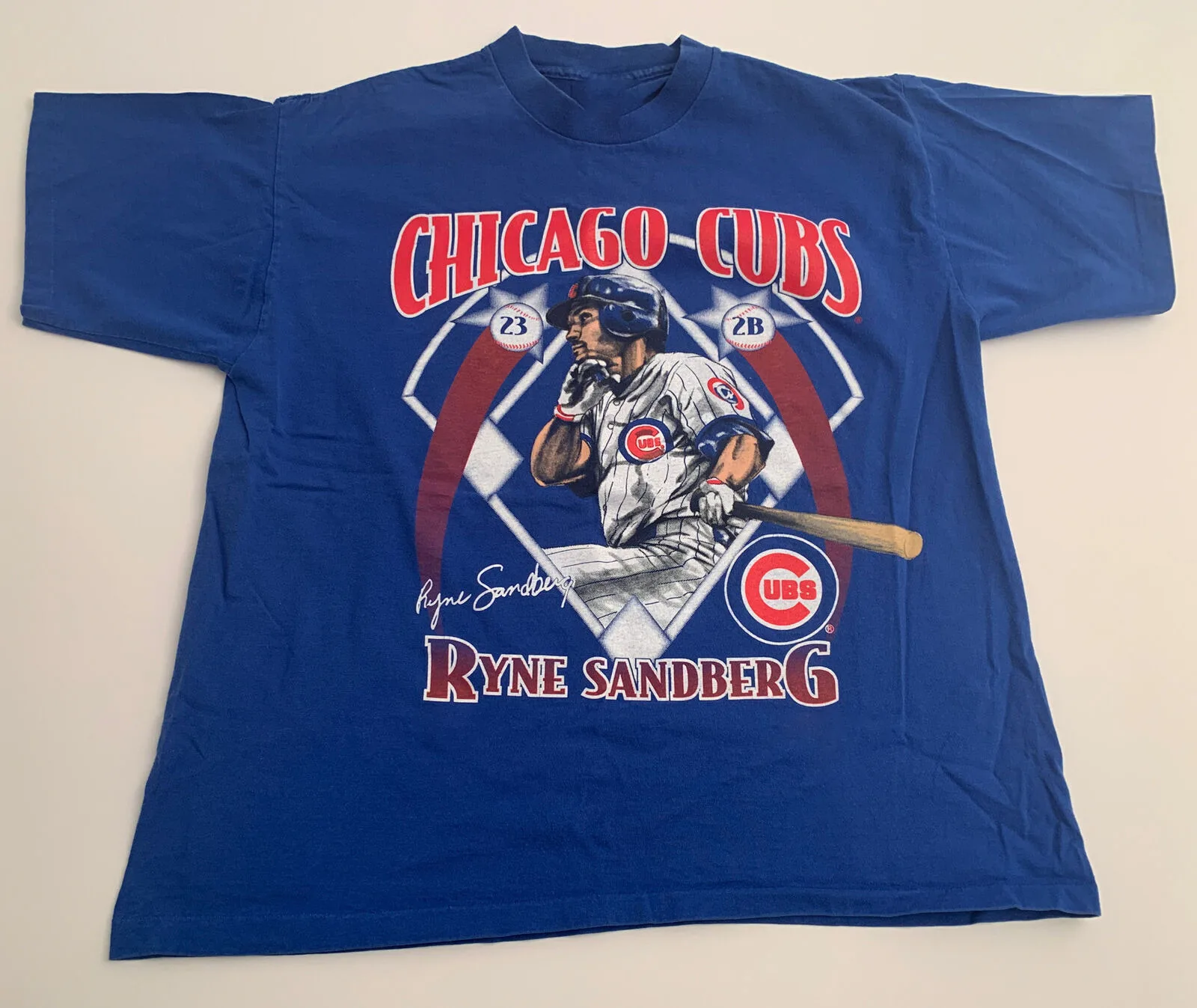 VTG Ryne Sandberg Men T shirt Blue Cotton All Sizes JJ4371