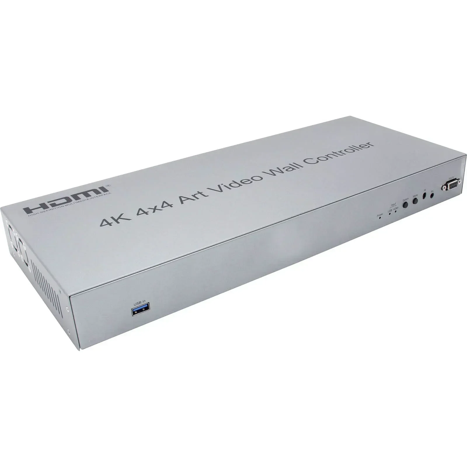 4K 4x4 HDMI وحدة تحكم حائط الفيديو 90 °   180 °   تدوير الفن الربط 2 3 4 6 8 9 16 التلفزيون الربط 3x3 2x2 1x3 1x4 العمودي شاشة الربط