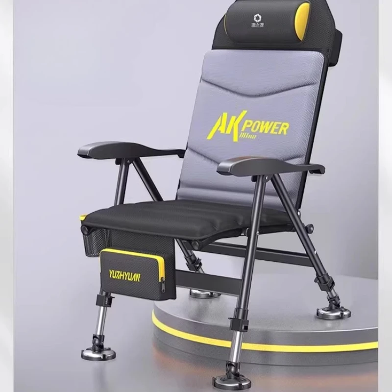 Angelstuhl im europäischen Stil mit Tragetasche, faltbarer All-Terrain-Sitz, zusammenklappbarer Anglerstuhl, leichtes Aluminium, verstellbar