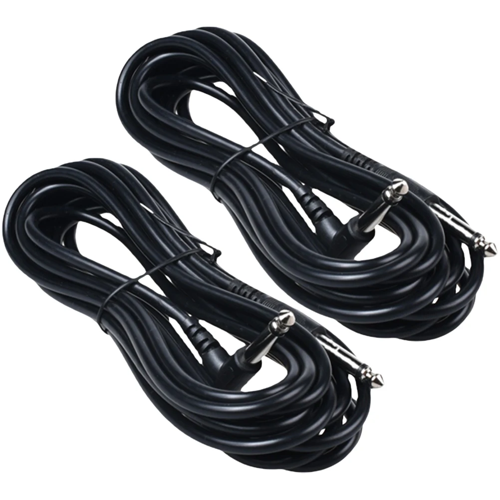 

2pcs Electric Audio 6.35Mm Professional Guitar Lead Cable Bass Keyboard Mic Speaker Durable Long Performance Audio