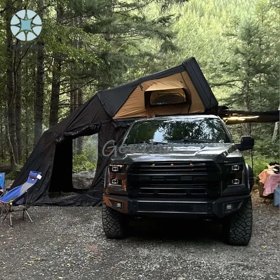 4 Person Aluminum Clamshell Hard Shell Roof Top Tent Car Hardshell Rooftop Tent RTT for 4x4 Offroad Camping