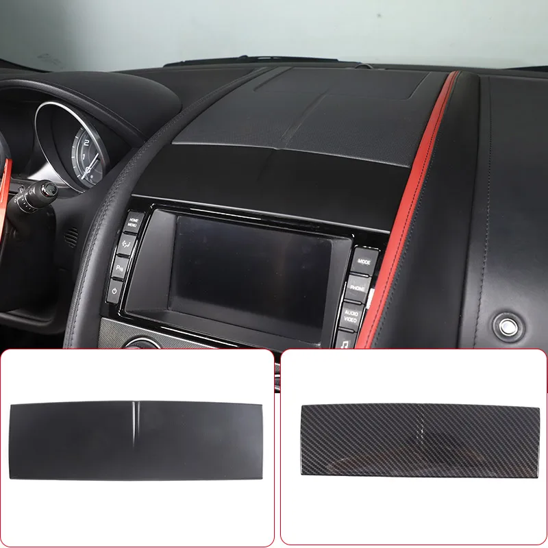 

ABS матовый черный/карбоновое волокно для Jaguar F-TYPE 2013-2024, крышка автомобильной навигационной панели, накладка на рамку, наклейка, аксессуары для интерьера