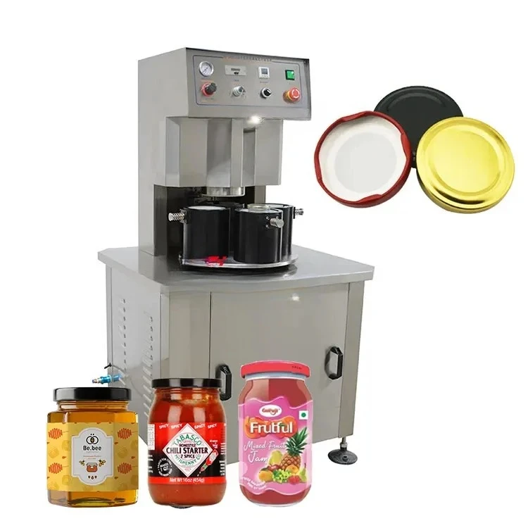 Semi - Automatic Twist Off Capping Vacuum Capper Machine Glass Bottle Capping Machine for Food Honey Sauce Jars
