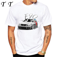 E90 Low Style Skull Driver T-Shirt New Summer Men Short Sleeve Legend E34 Car Art Tshirts Boy Casual White Tees