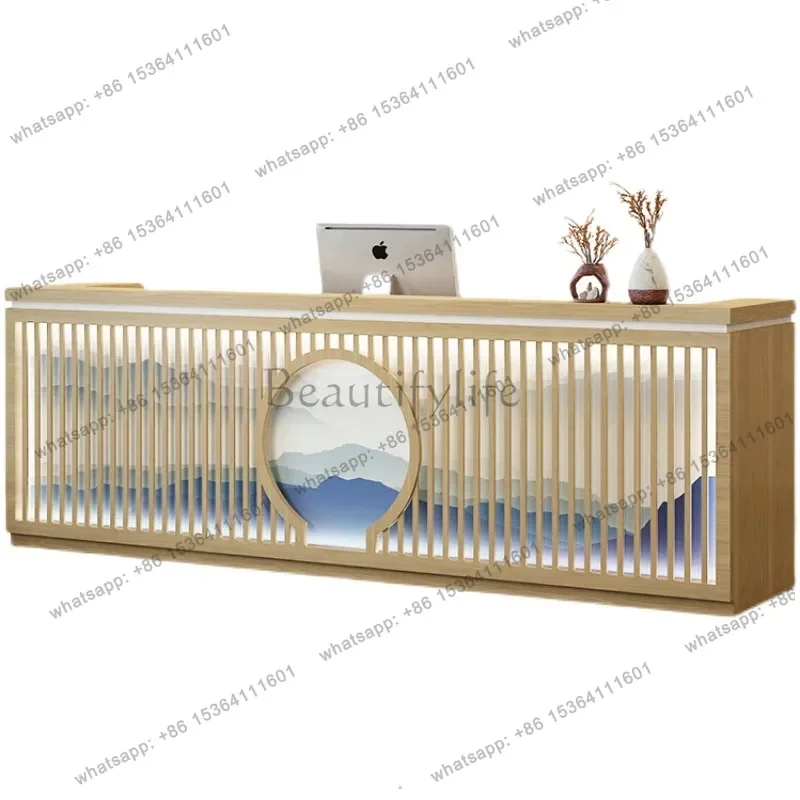 Best Sellers Small Lacquered Reception Desks Beauty Salon Modern Simple Reception Desks Fashion Office Furniture Meja Penerimaan
