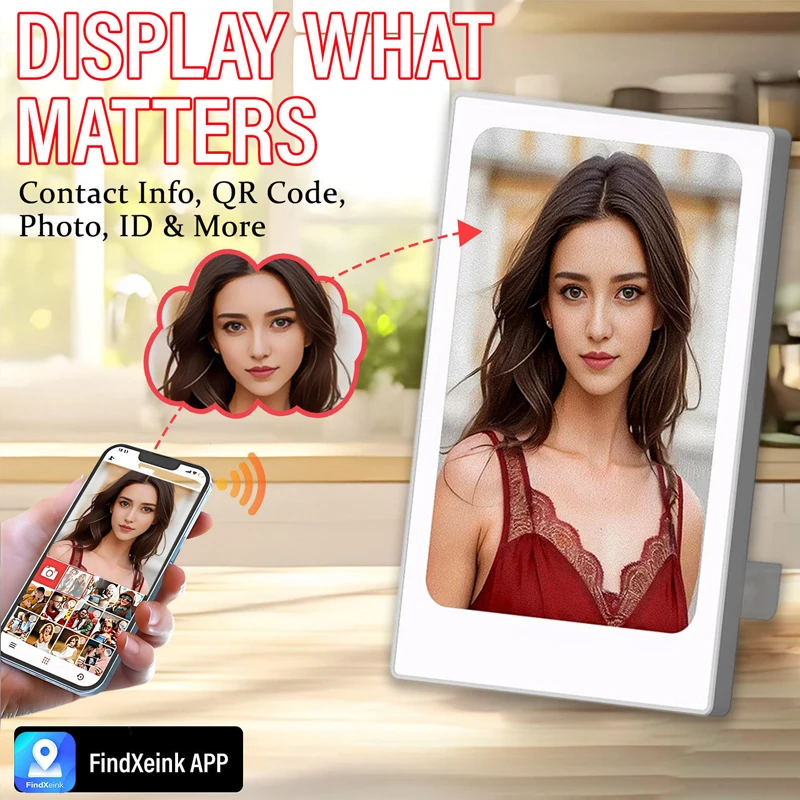 4-inch HD IPS Screen Digital Photo Frame Bluetooth Electronic Album Wall-Mounted Magnetic E-Ink Screen Photo Frame DIY Gift