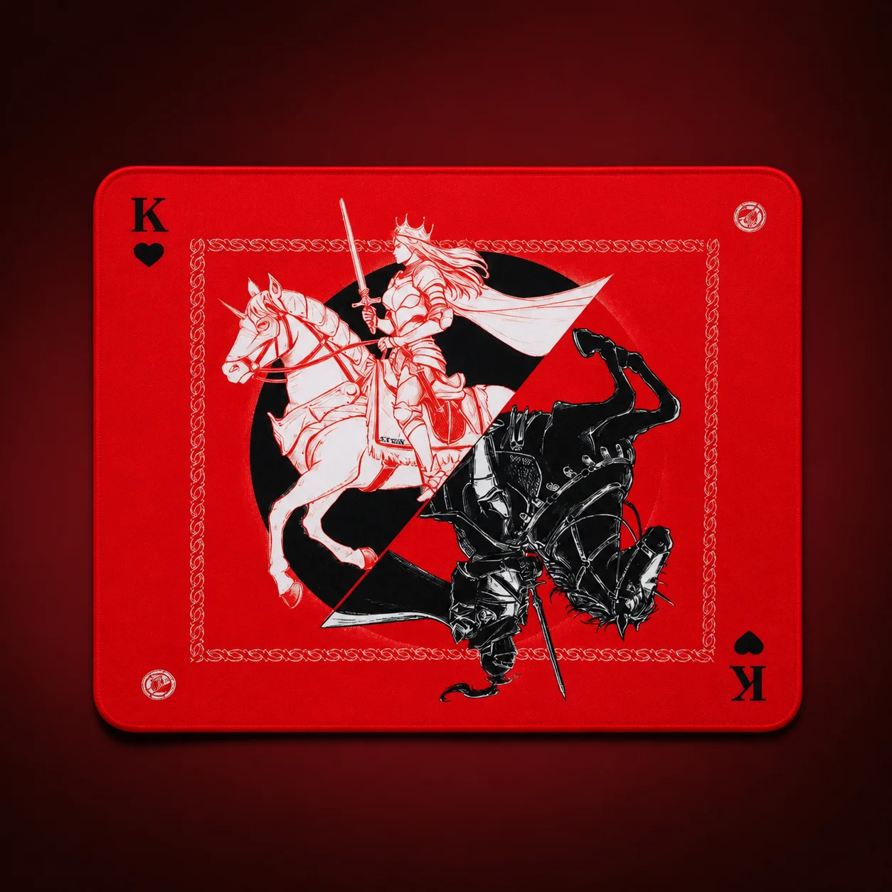 ATK Warhorse Esports Mousepad Red War Horse Large 4mm Thick Ultra-fine Fabric Soft PU Sole Control Surface For CS2 ValorantGamer