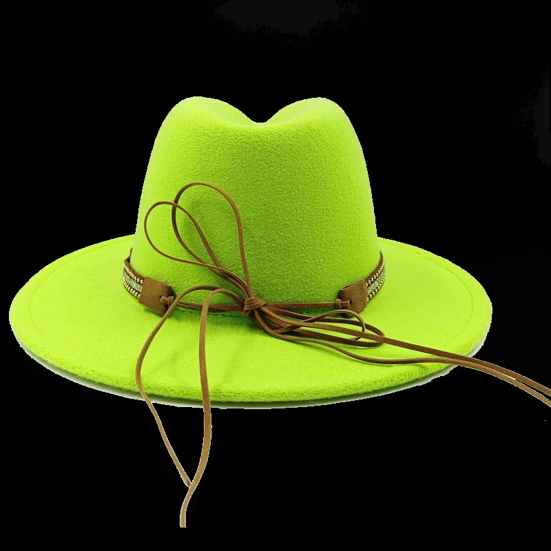 Wholesale low-priced fedora hats Panama new felt hats Men\'s jazz hats Party stage performances Women\'s soft hats sombreros