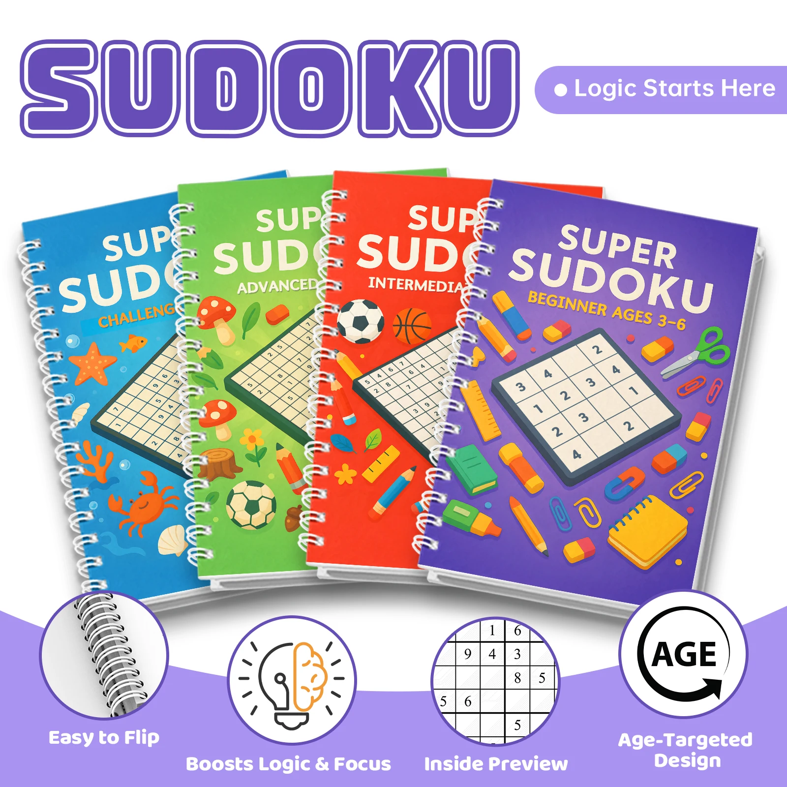 Super Sudoku for Smart Kids | Fun Logic Puzzles to Boost Focus, Thinking & Problem-Solving