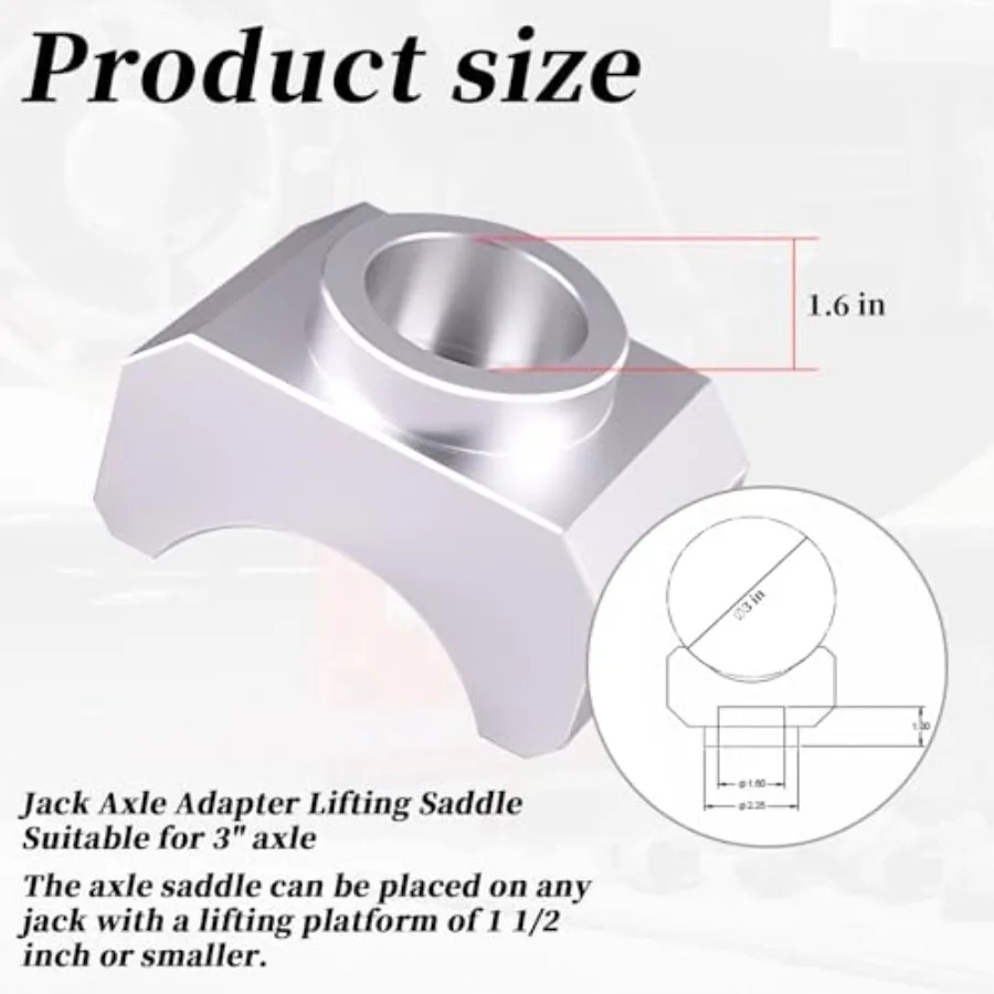 Adaptador de eje Jack Sillín de elevación diseñado para ejes de 3 pulgadas Compatible con herramientas de conector de botella y conector de suelo Ideal para Jack Lifti