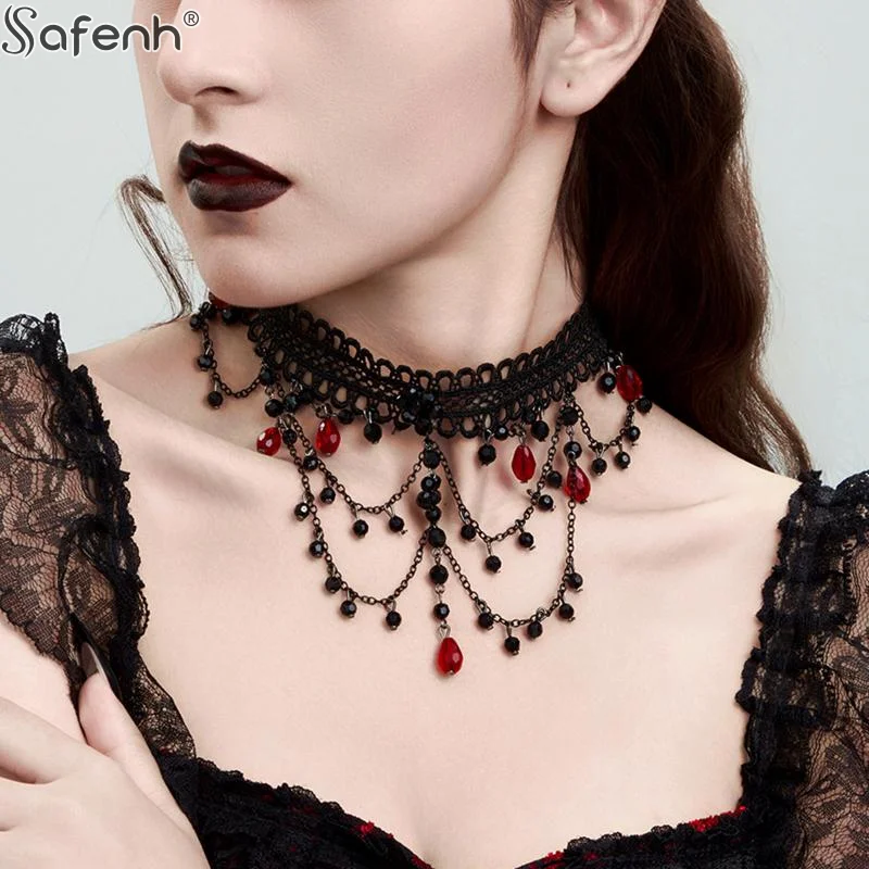 1PCS Fashion Handmade Jewelry Stainless Steel Glass Beads Chain Resin Heart Pendant Necklace Waterproof Statement Accessories