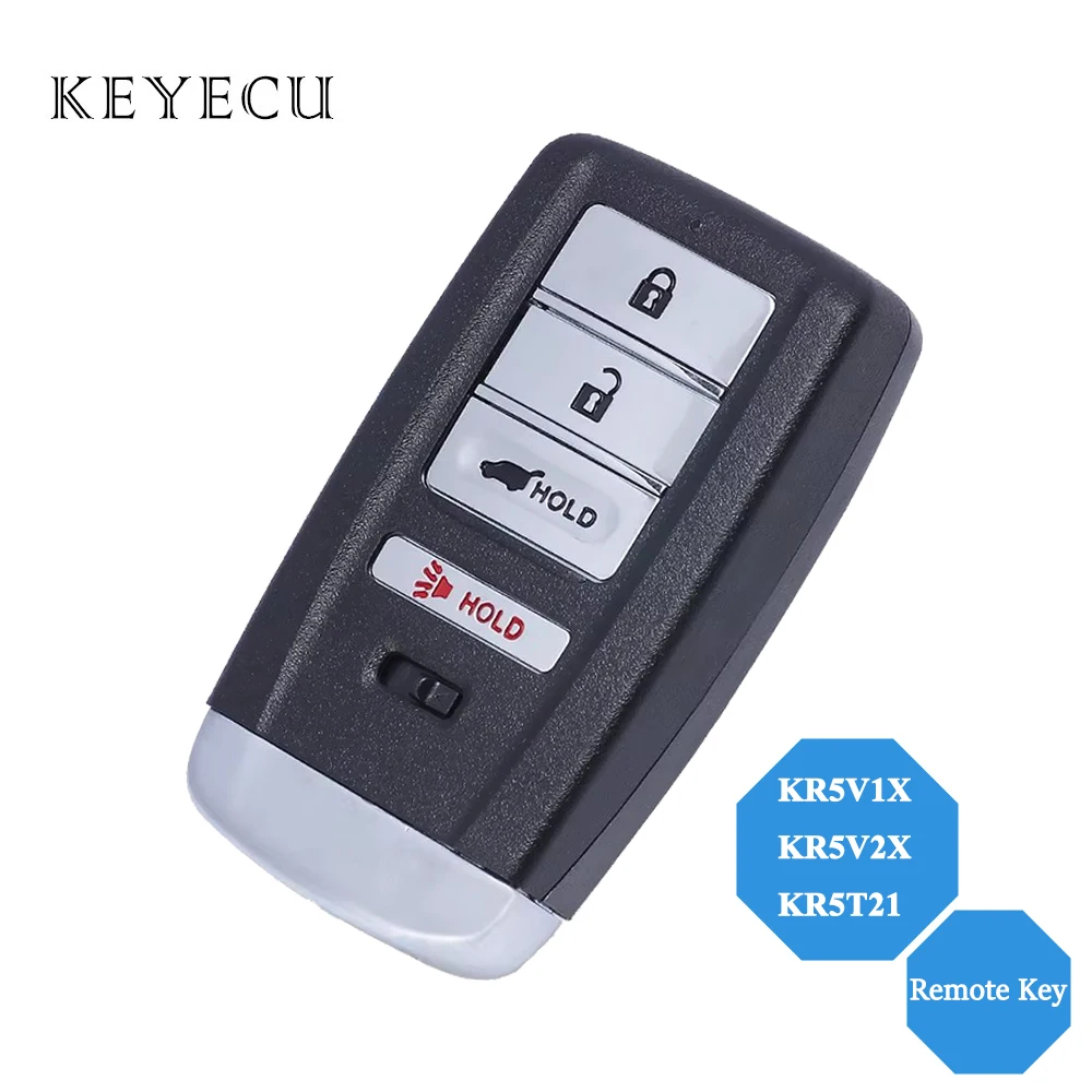 Keyecu KR5V1X KR5V2X KR5T21 for Acura MDX RDX ILX TLX 2014 2015 2016- 2021 Smart Remote Car Key Fob 315MHz 433MHz With ID47 Chip