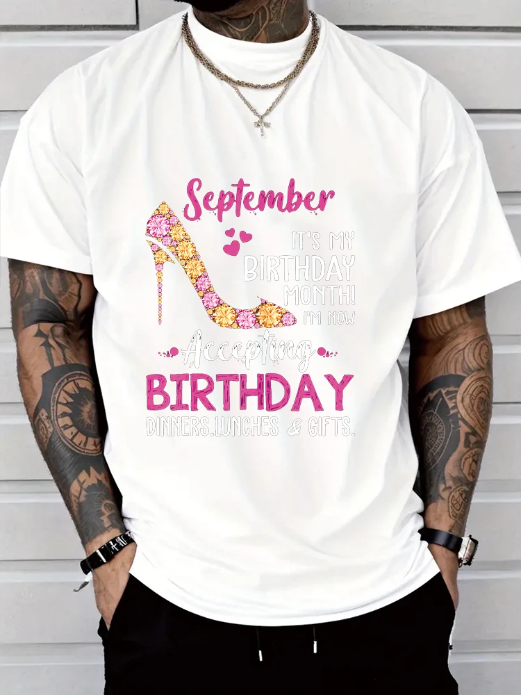 June it's my Birthday Month Tshirt Women Mom Wife Gifts Men's T-shirt Short Sleeve Tees Loose T-shirt Man Tops New Men T shirt