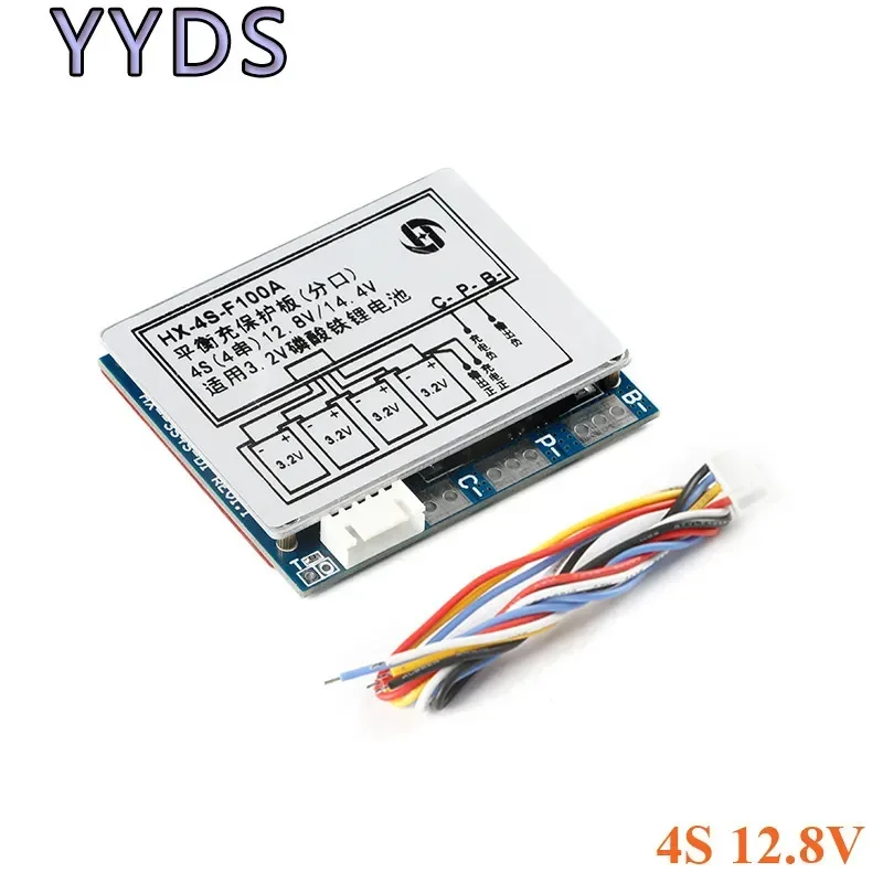 BMS 4S 100A 14.8V/16.8V Li-ion Lithium 18650 Battery BMS PCM Protection Circuit Board Module with Balance Equalizer