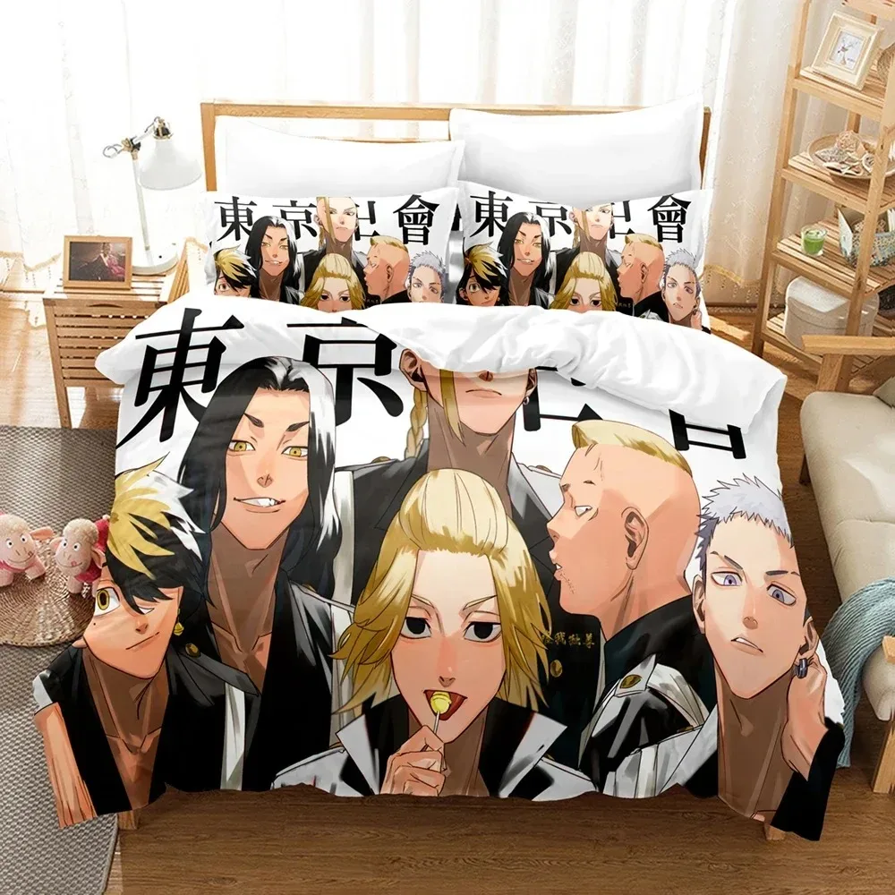 

Anime Tokyo Avengers Bedding Set Game 3d Print Bed Linen Quilt Soft Duvet Cover Sets Home Textile Queen King Size Girl Kids