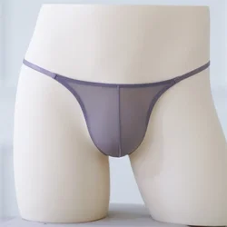 Men's Low Waist Thongs Bikini Briefs Underpants Bulge Pouch Underwear Comfortable Sexy See Through Male G-strings Panties