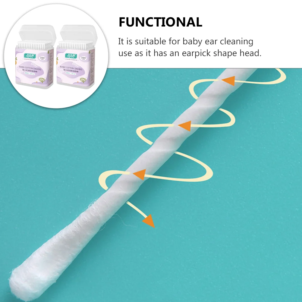 2 Boxes Cotton Swab Ear Cleaning Sticks Swabs Double Tipped Baby Care Makeup