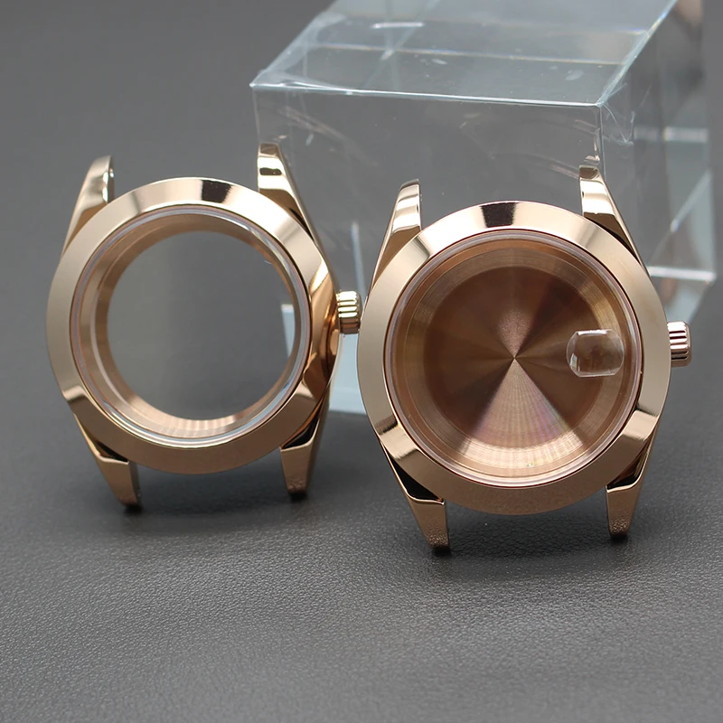 36mm 40mm NH35 Watch Case PVD Rose Gold For Explorer Seiko NH35 NH36 NH34/38 4R36 Miyota 8215 8205 Movement 28.5mm Dial Sapphire