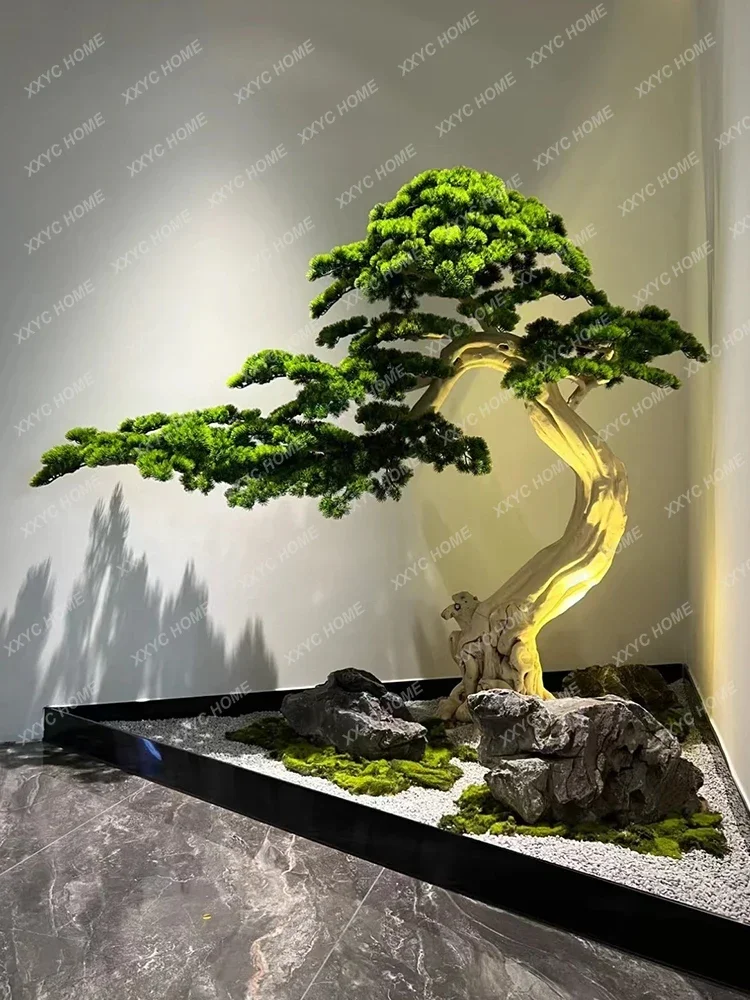 

Добро пожаловать сосна имитация дерева большие искусственные деревья украшение для внутреннего входа новые китайские оконные сосновые лестницы