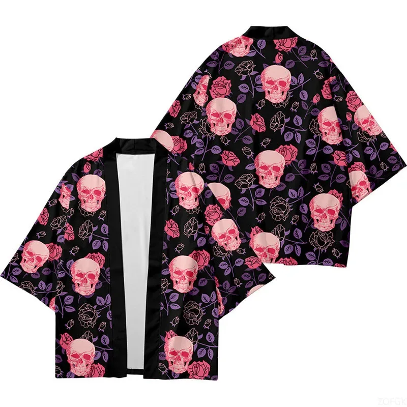 Cardigan Kimono japonais imprimé, vêtements traditionnels pour jeux de rôle, demi-manches, pour hommes et femmes