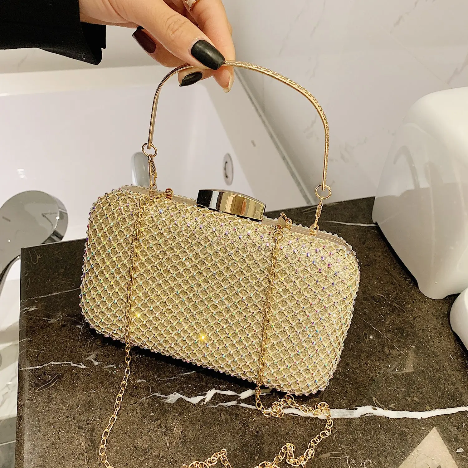 

Diamonds Evening Bags Fashion Women's Small Chain Clutch Female Luxury Party Handbag Coin Purse Shoulder Wedding Bag