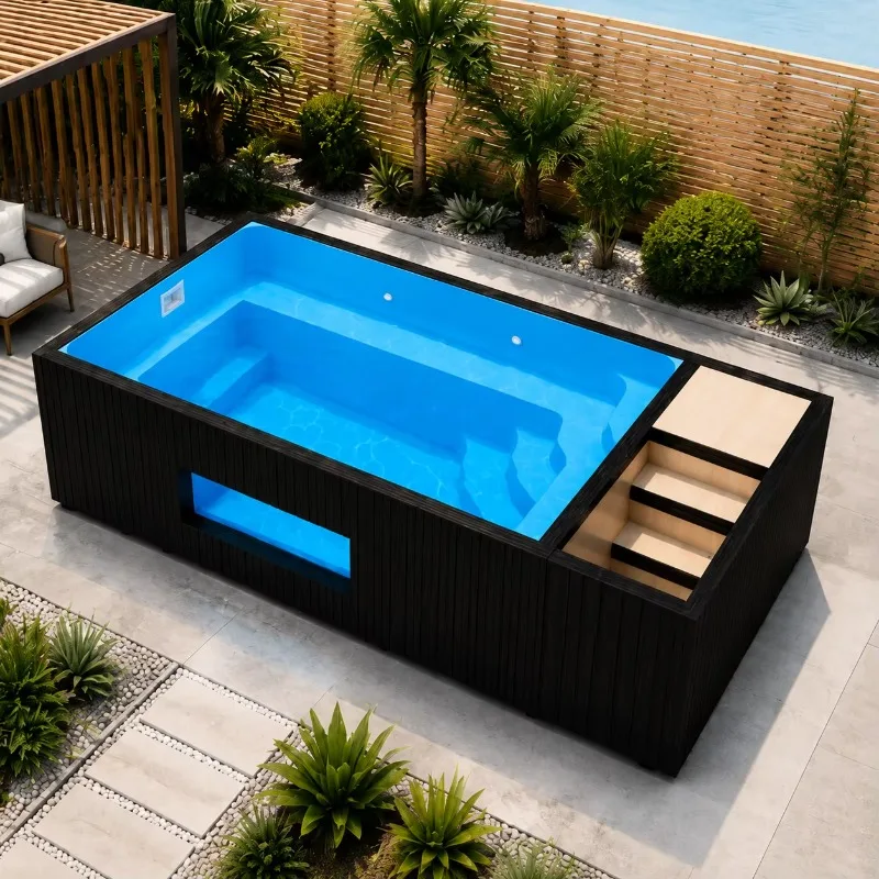 Ready Summer Garden Large Adult Kids Acrylic Spa Pool Above Ground Rectangle Prefab Container Fiberglass Swimming Pool 20ft