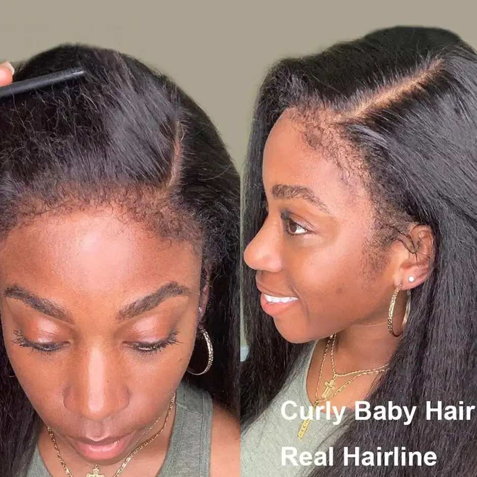 Kinky Straight 3 in 1 Half Wig Human Hair for Women 200% Density Glueless Wear & Go No Lace Flip Over Half Wig Beginner Friendly Seamless Clip In Wigs