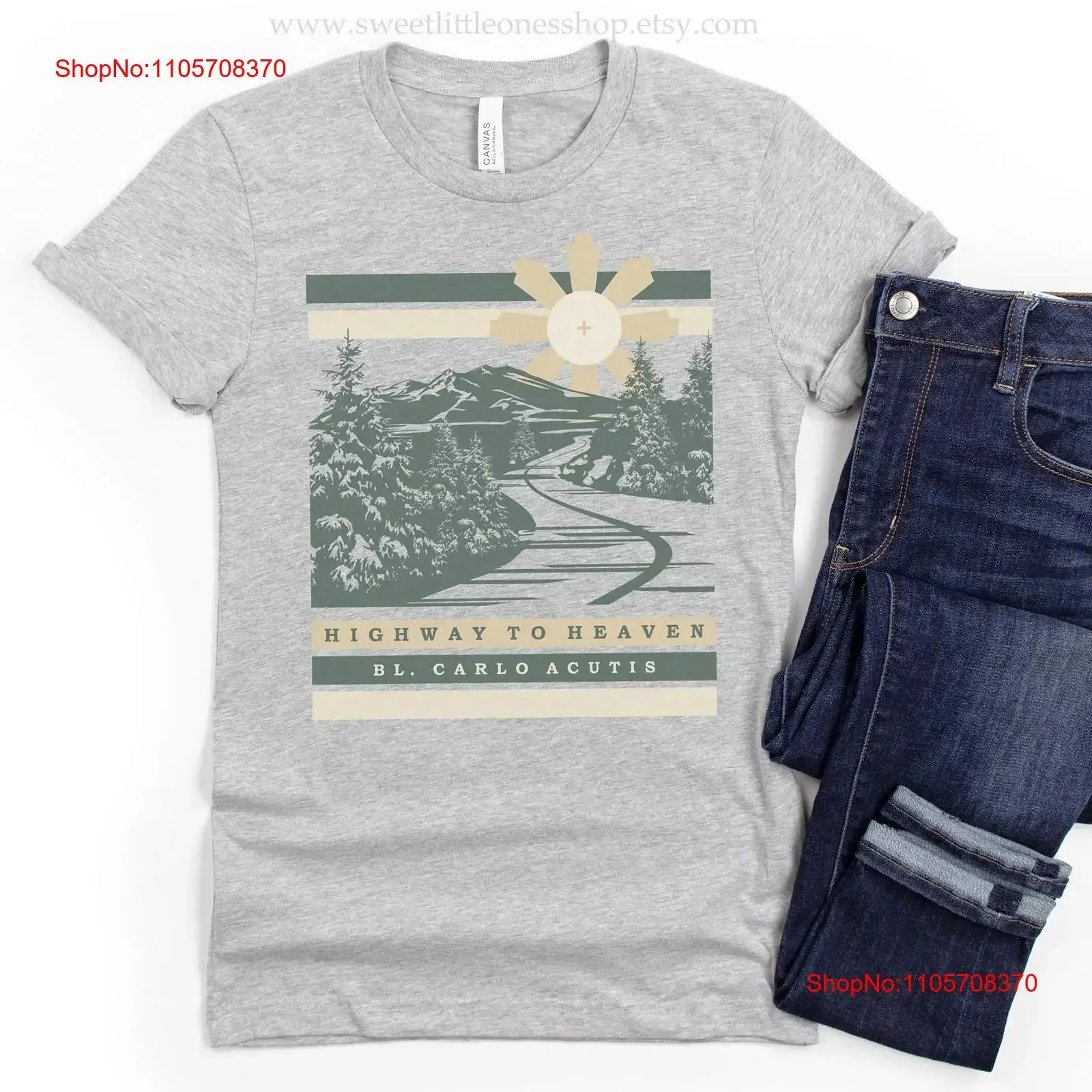 Bl Carlo Acutis Eucharist is the Highway to Heaven Catholic T Shirt Apparel vintage Washed Slightly Casual homme Comfortable