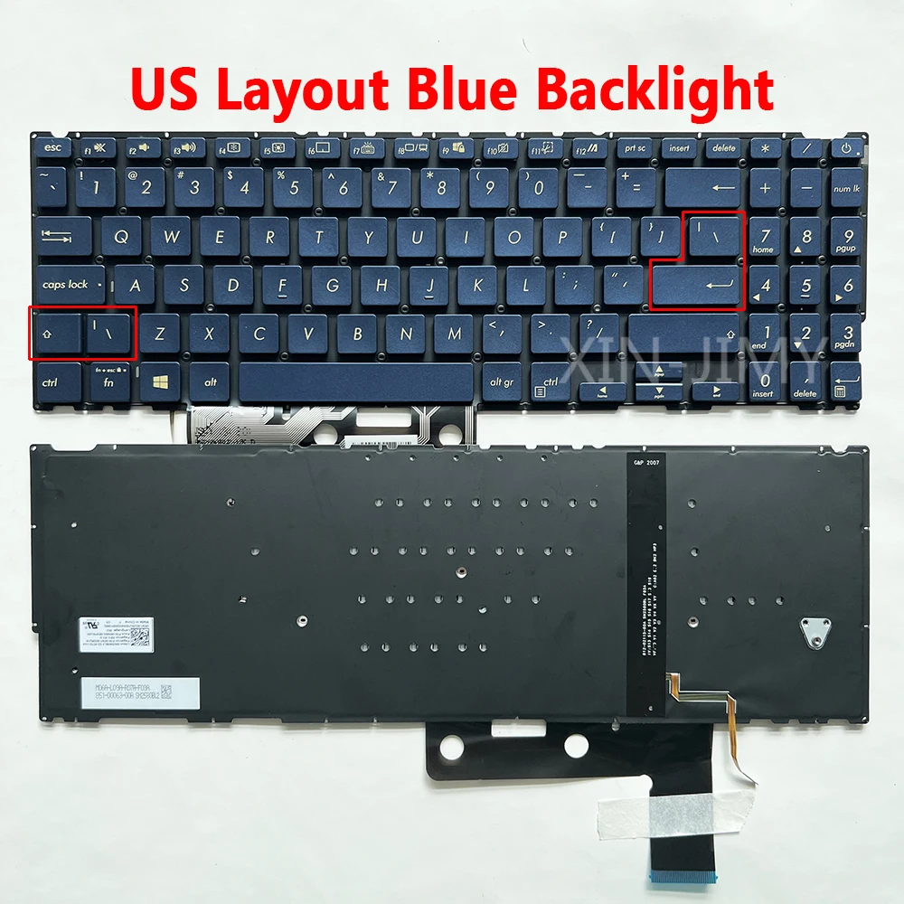 UX533 US/Russian Backlit Keyboard For Asus ZenBook UX533F UX533FD UX533FN UX533FTC UX534 UX534F UX534FAC SN2580BL3