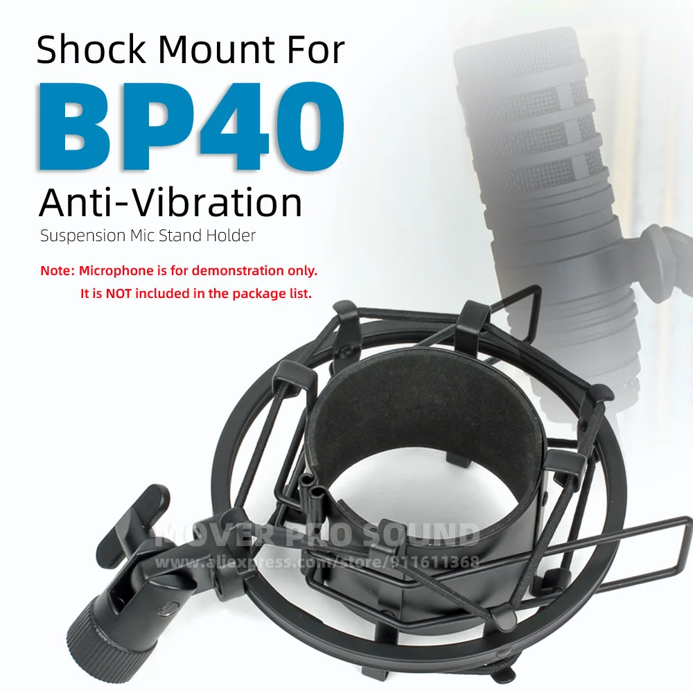 Soporte de suspensión para micrófono a prueba de golpes, Compatible con AUDIO TECHNICA BP 40 BP40, soporte antivibración para micrófono Spider
