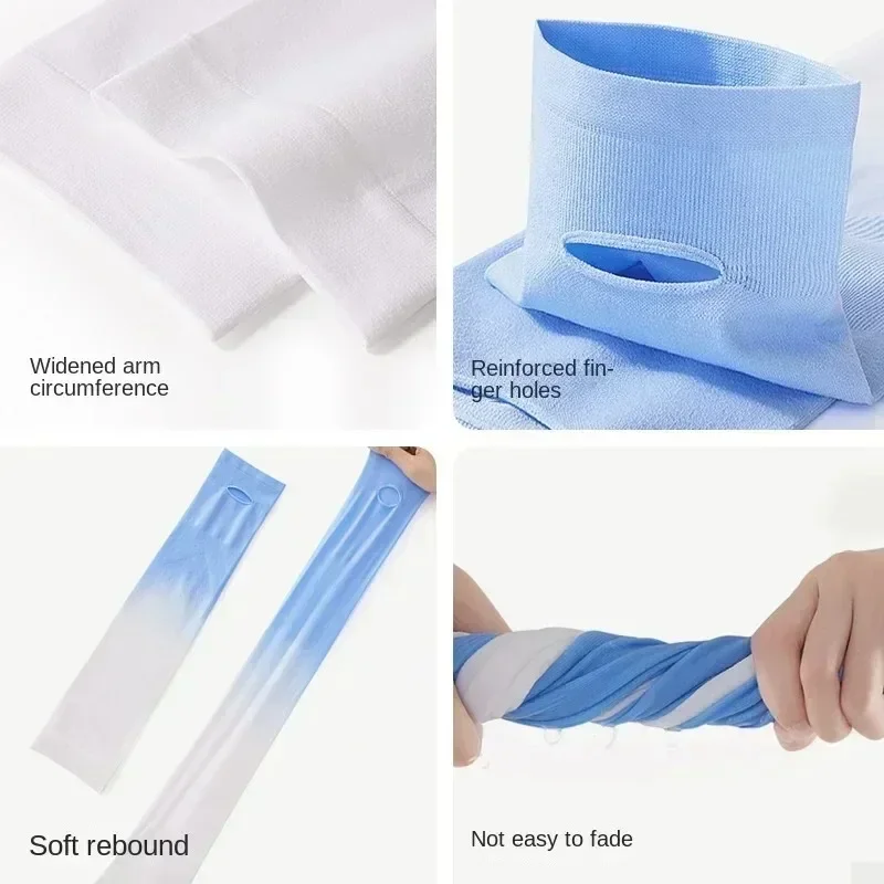 1-10 pares de mangas de braço de proteção solar, capa de compressão de resfriamento UV para homens e mulheres, ciclismo, corrida, esportes ao ar livre com furo para polegar