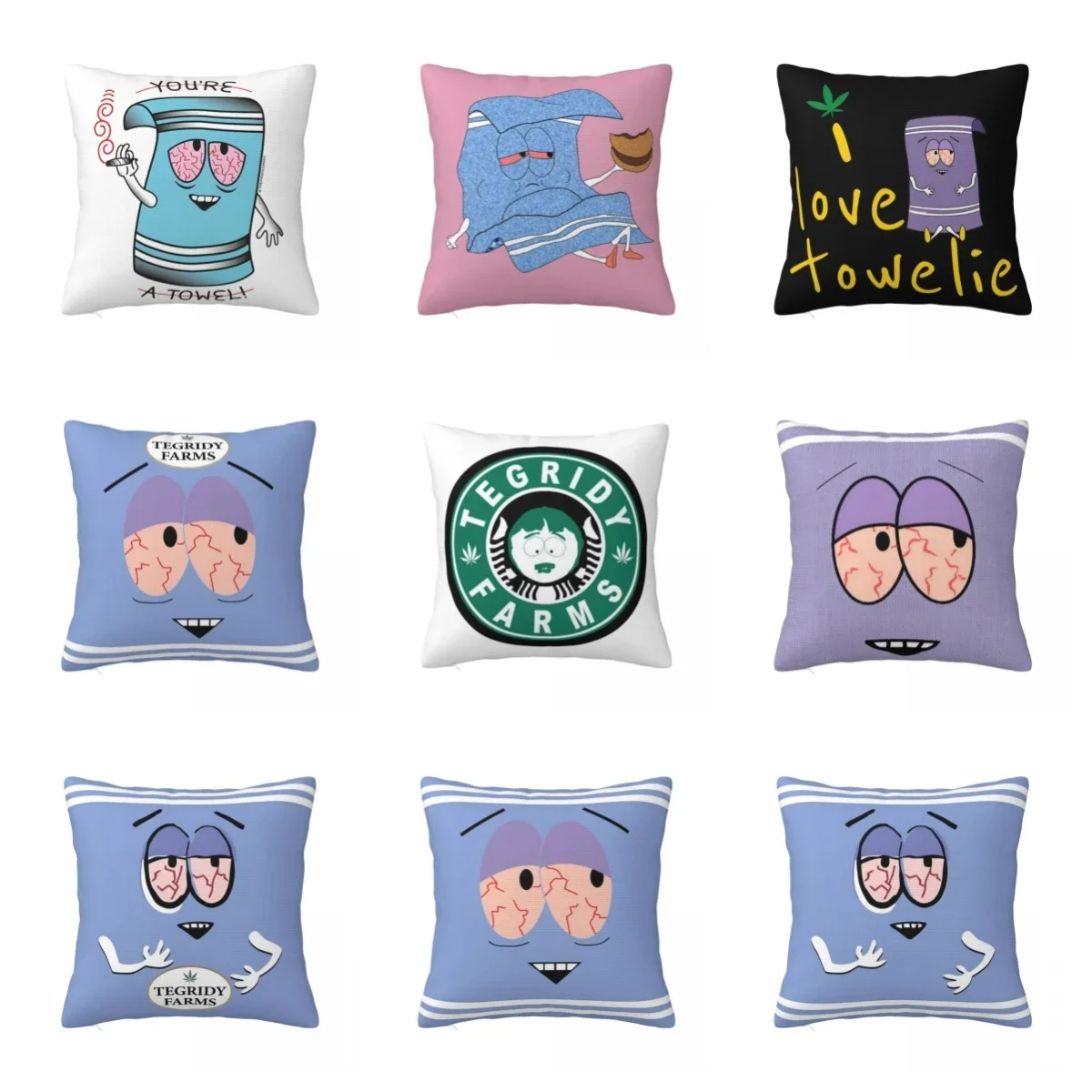 

Southpark Towelie Pillow Case Cover Funny Cartoon Towelie High Opd Stuff Chair PillowCase Square Style