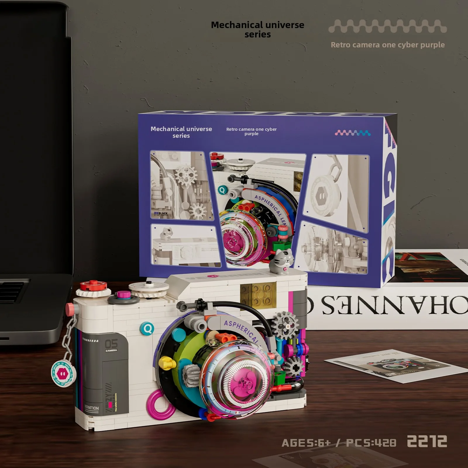 سلسلة كاميرا ريترو جديدة ذات جزيئات صغيرة لتزيين سطح المكتب للأطفال، مجموعة ألغاز، صندوق هدايا مكعبات البناء