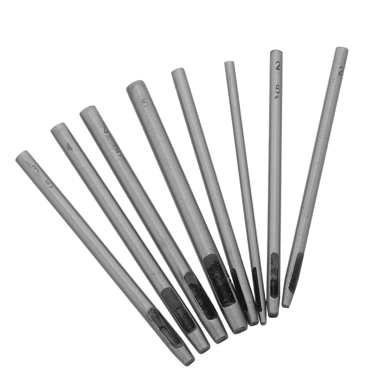 

Набор из 8 полых пробойников для работы с кожей, ручной пробойник для круглых отверстий, набор для ремней, инструмент для рукоделия, диаметр 1.5-5 мм
