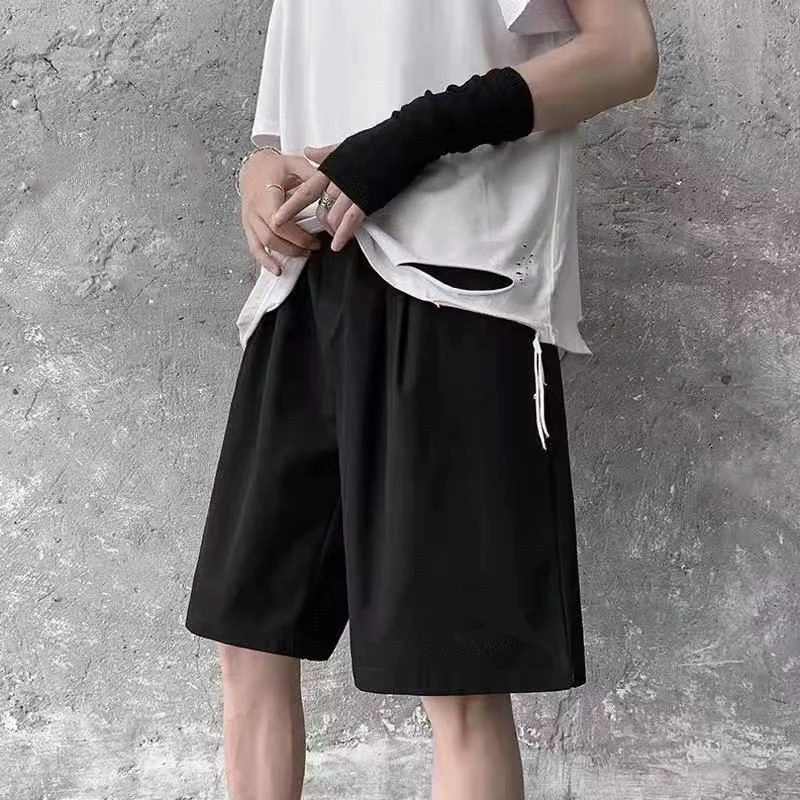 Men's Loose Letter Print Shorts Summer New Elastic Waist All-match Simplicity Oversized Sports Pants Casual Fashion Men Clothing