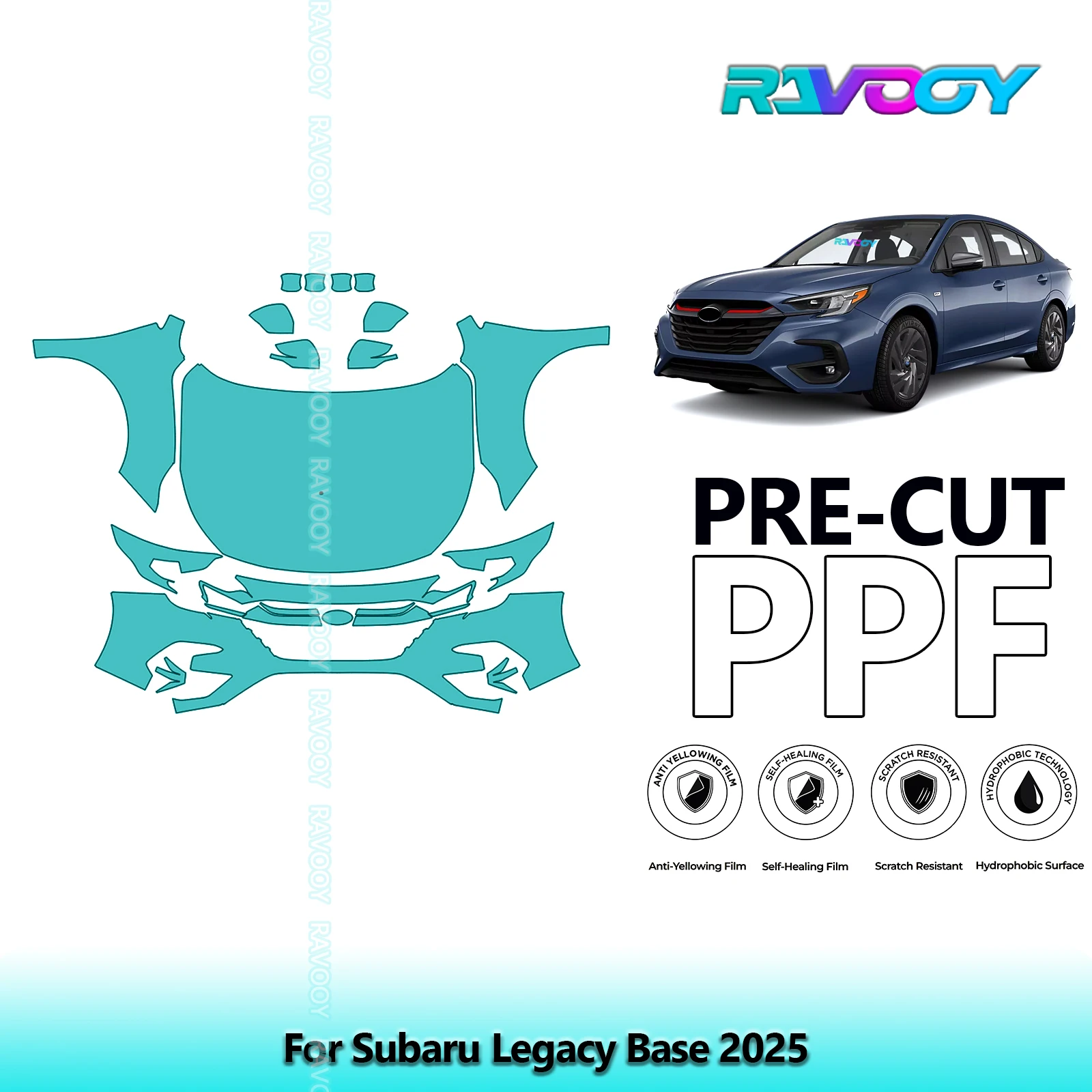 

Car Front Kit Clear Bra Precut PPF Paint Protection Film For Subaru Legacy Base 2025